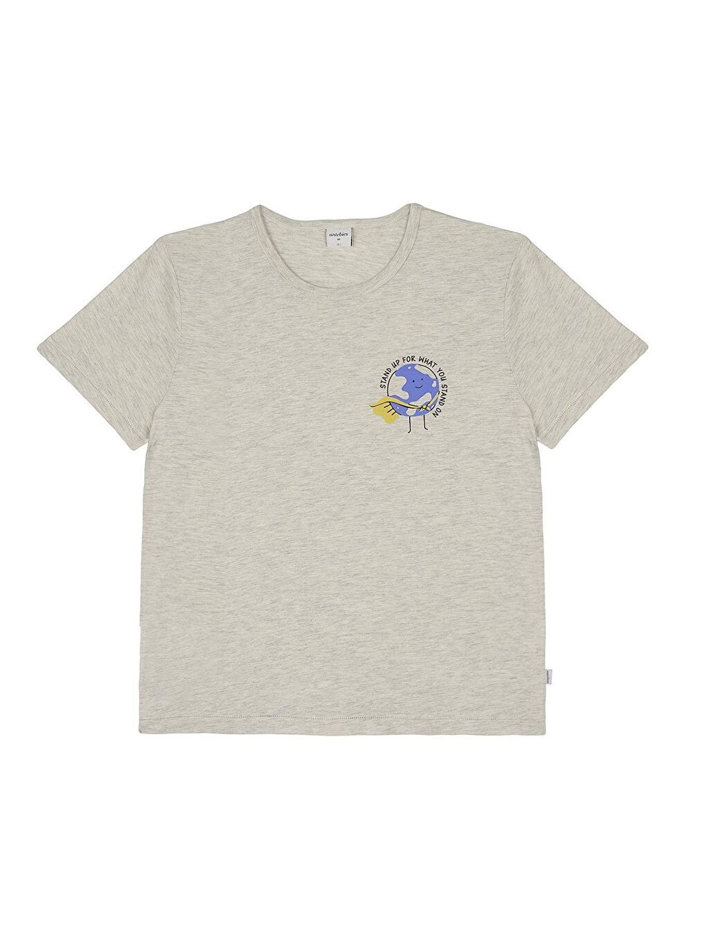 Gri " Stand Up" Baskılı Tshirt