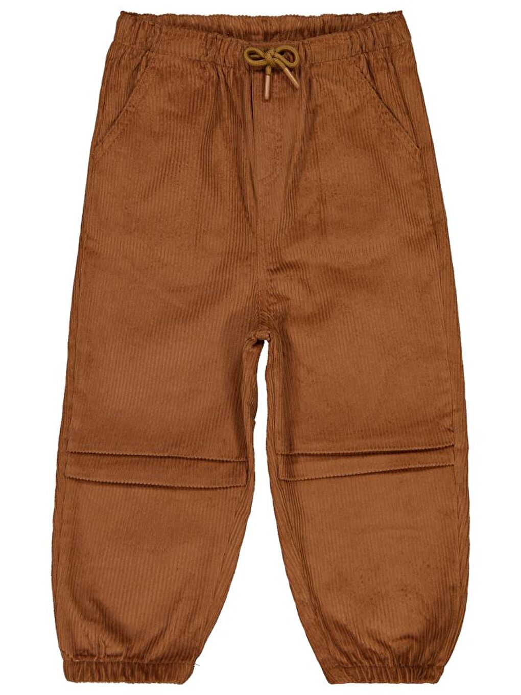Kahverengi Erkek Çocuk Bağcıklı Jogger Kadife 2-5 Yaş Pantolon