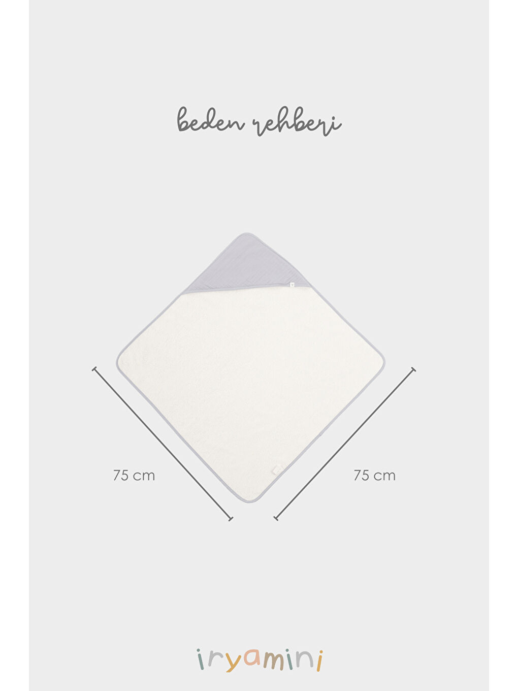 Joy of Colors Organik Pamuk Müslin Bebek Kundak Gri 75x75-1