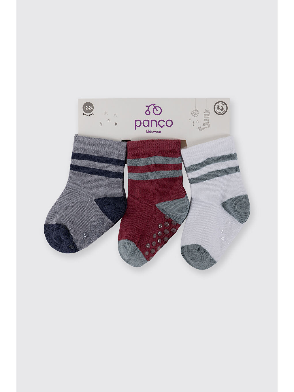 Karışık Erkek Bebek 3'lü Soket Çorap