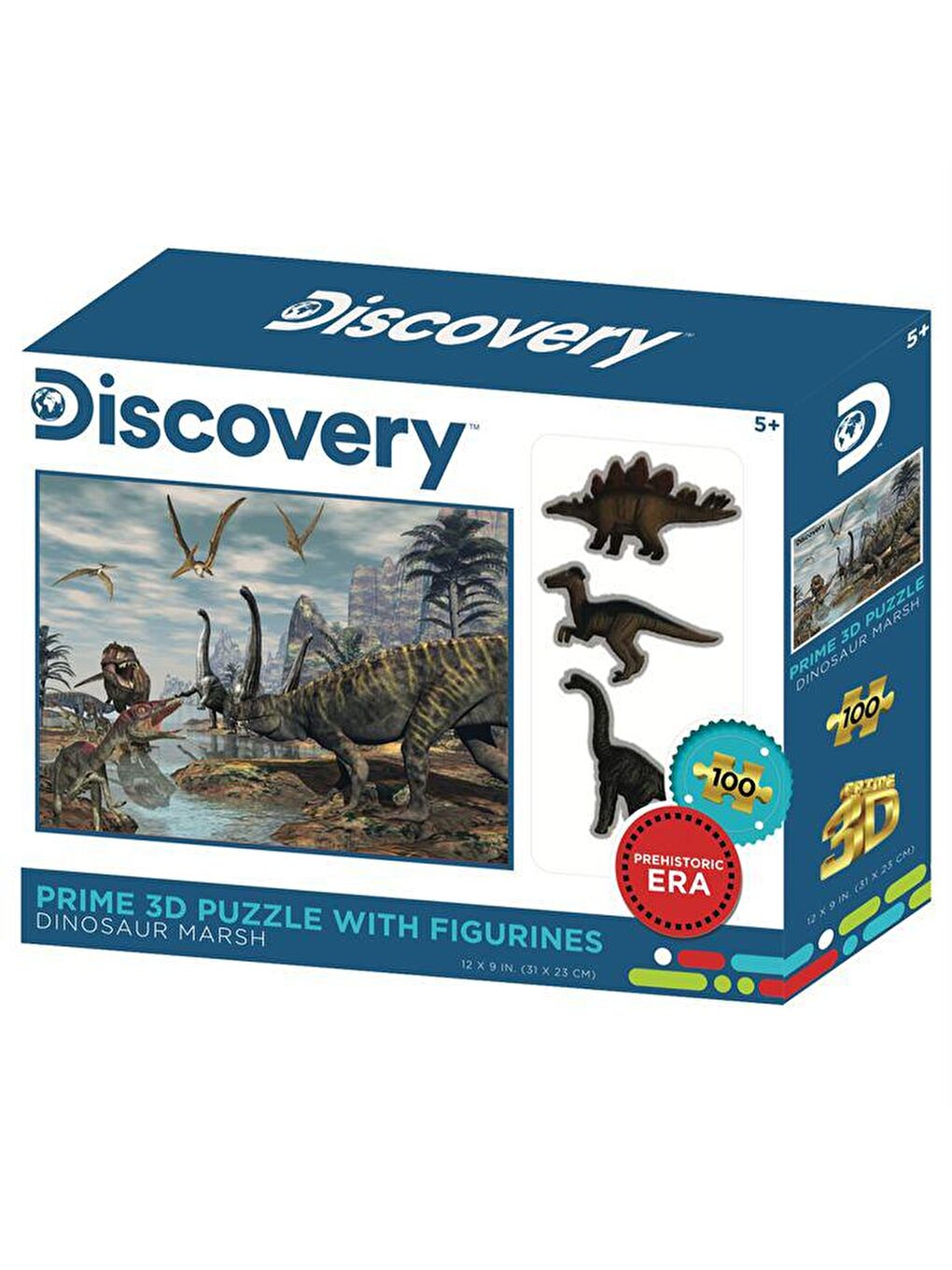 Prime 3D Karışık Dinozor Bataklığı 100 Parça Puzzle ve Figür Set 15546