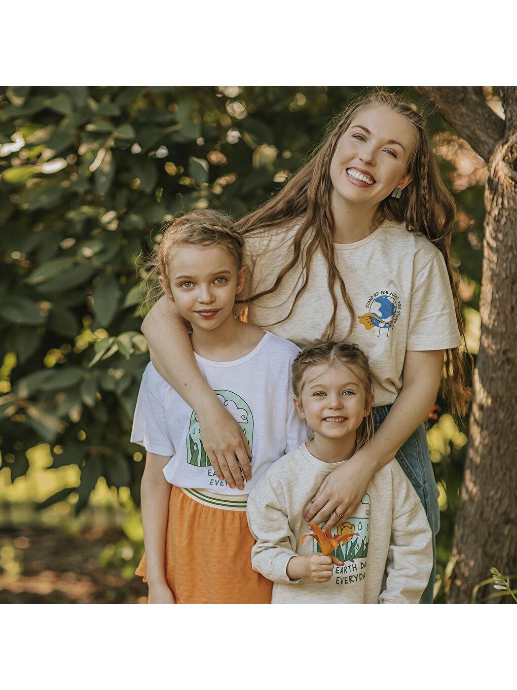 Gri " Stand Up" Baskılı Tshirt-1