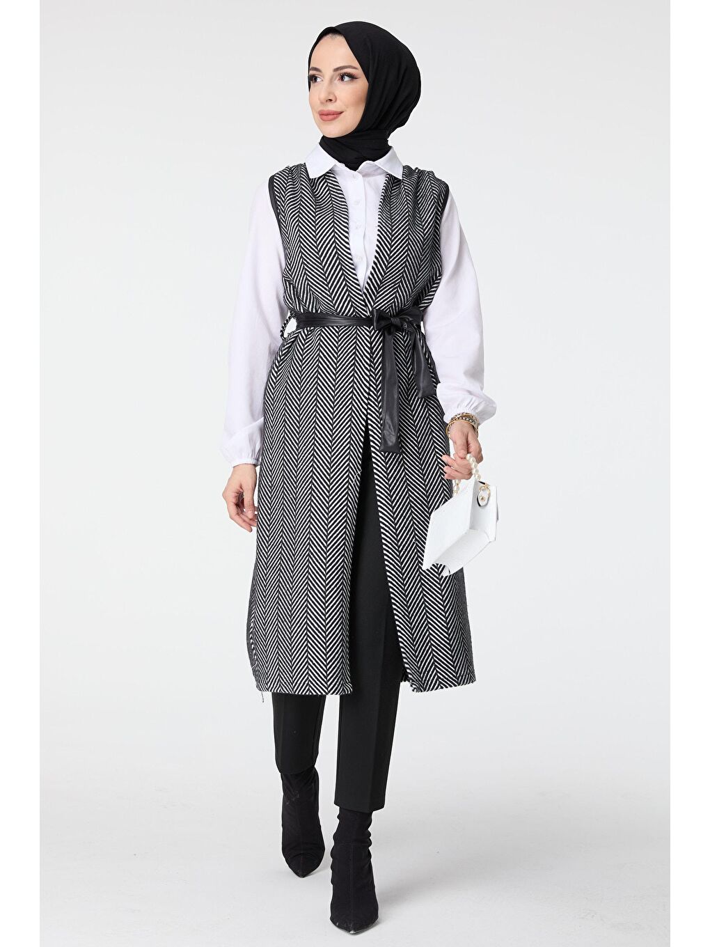 Ceket Yaka Kadın Haki Yelek - 13033