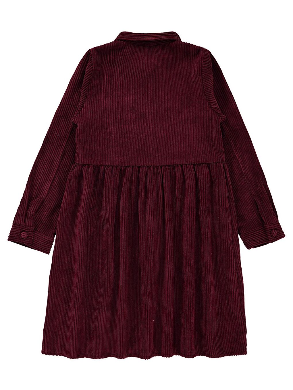 Girls Çift Cepli 10-13 Yaş Elbise - Bordo 12-13 Yaş-1