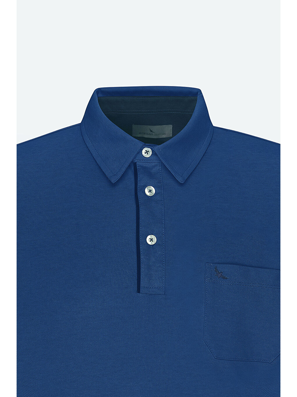 Erkek Lacivert Comfort Fit Rahat Kesim Polo Yaka Pamuklu Kısa Kollu Tişört-5