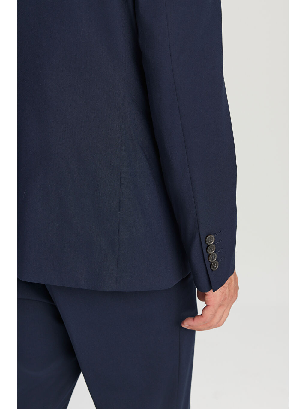 Erkek Lacivert Regular Fit Normal Kesim Mono Yaka Kapak Cepli Esnek Takım Elbise-6