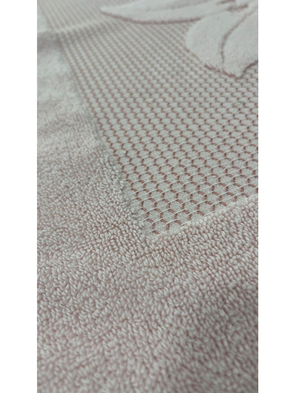 Pembe %100 Pamuk Desenli Banyo Paspası 60x92 cm-1