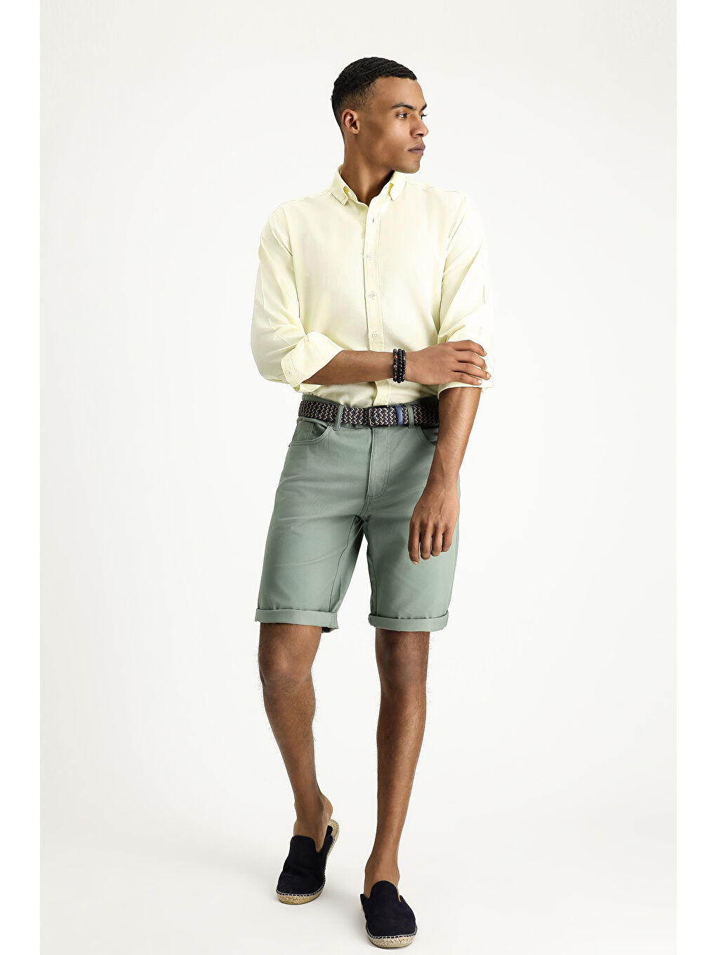 Sarı Uzun Kol Regular Fit Oxford Pamuk %100 Pamuk Gömlek-1