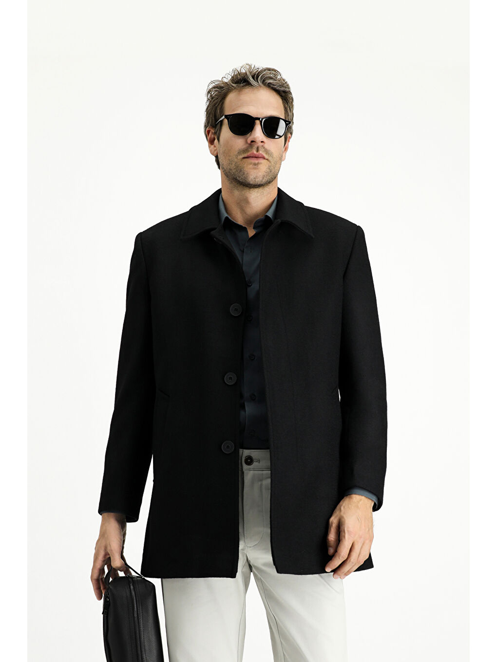 Siyah Yünlü Klasik Kaban-2