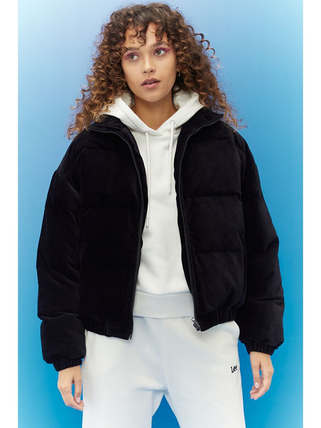 Regular Fit Normal Kesim Siyah Şişme Mont-1