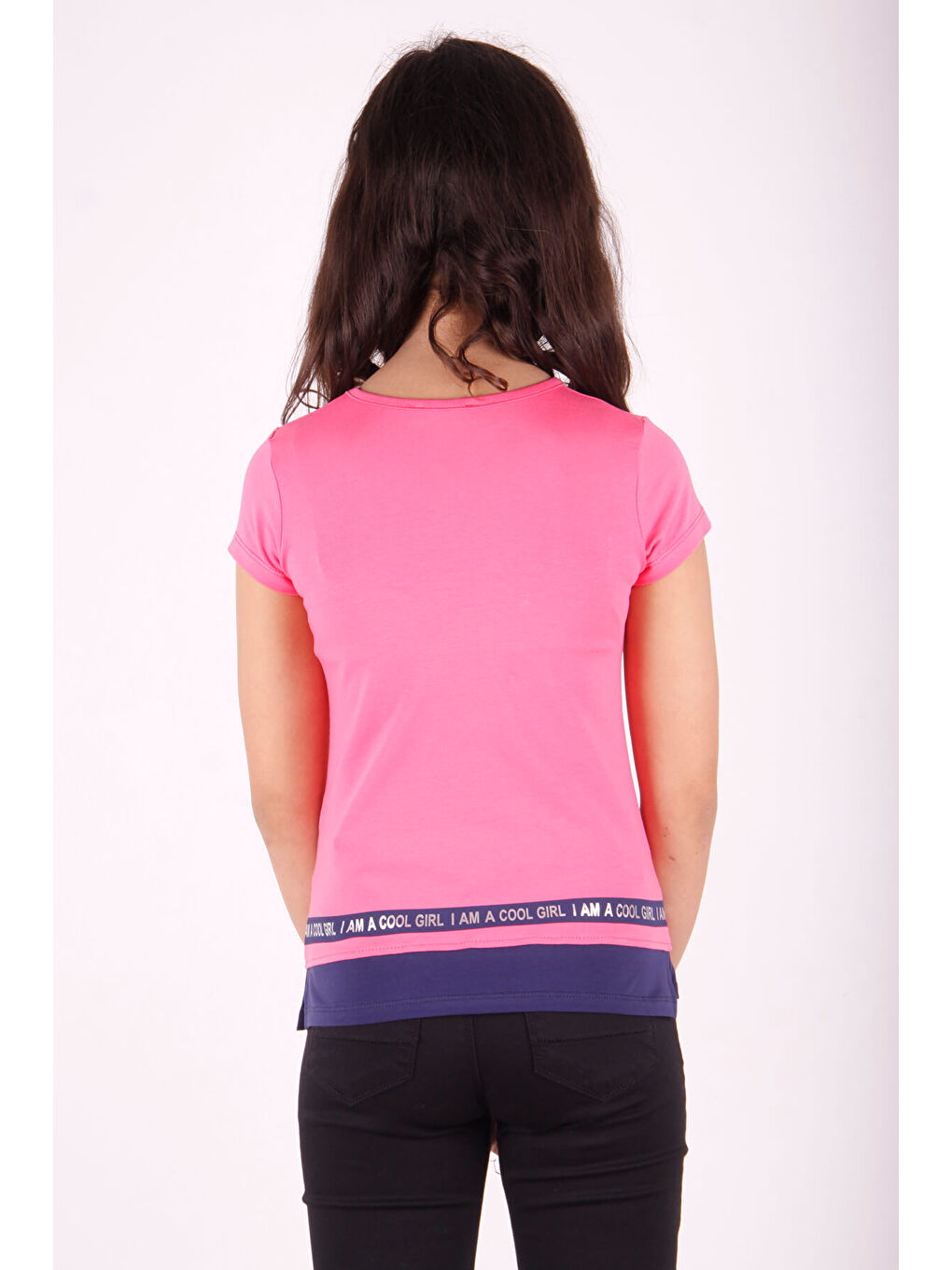 Fuşya Kız Çocuk Baskılı T-Shirt-2