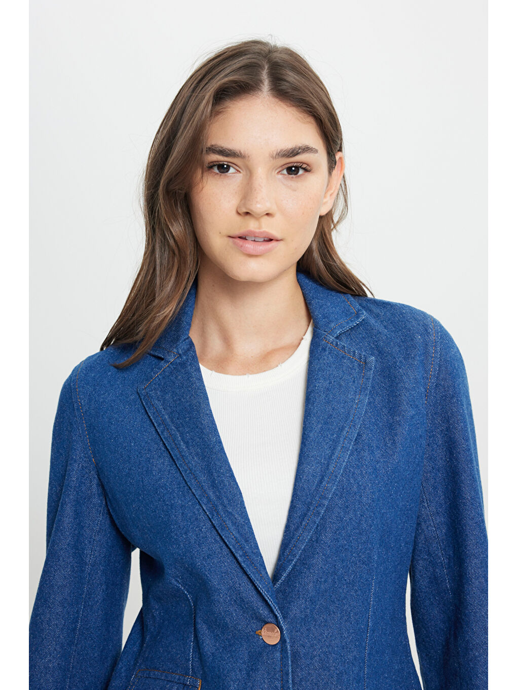 Regular Fit Normal Kesim %100 Pamuk Lacivert Jean Denim Ceket-5