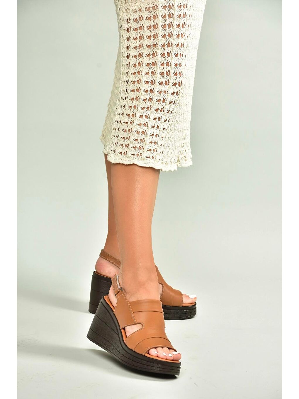 Kahverengi Taba Kadın Dolgu Topuklu Ayakkabı U5559603-1