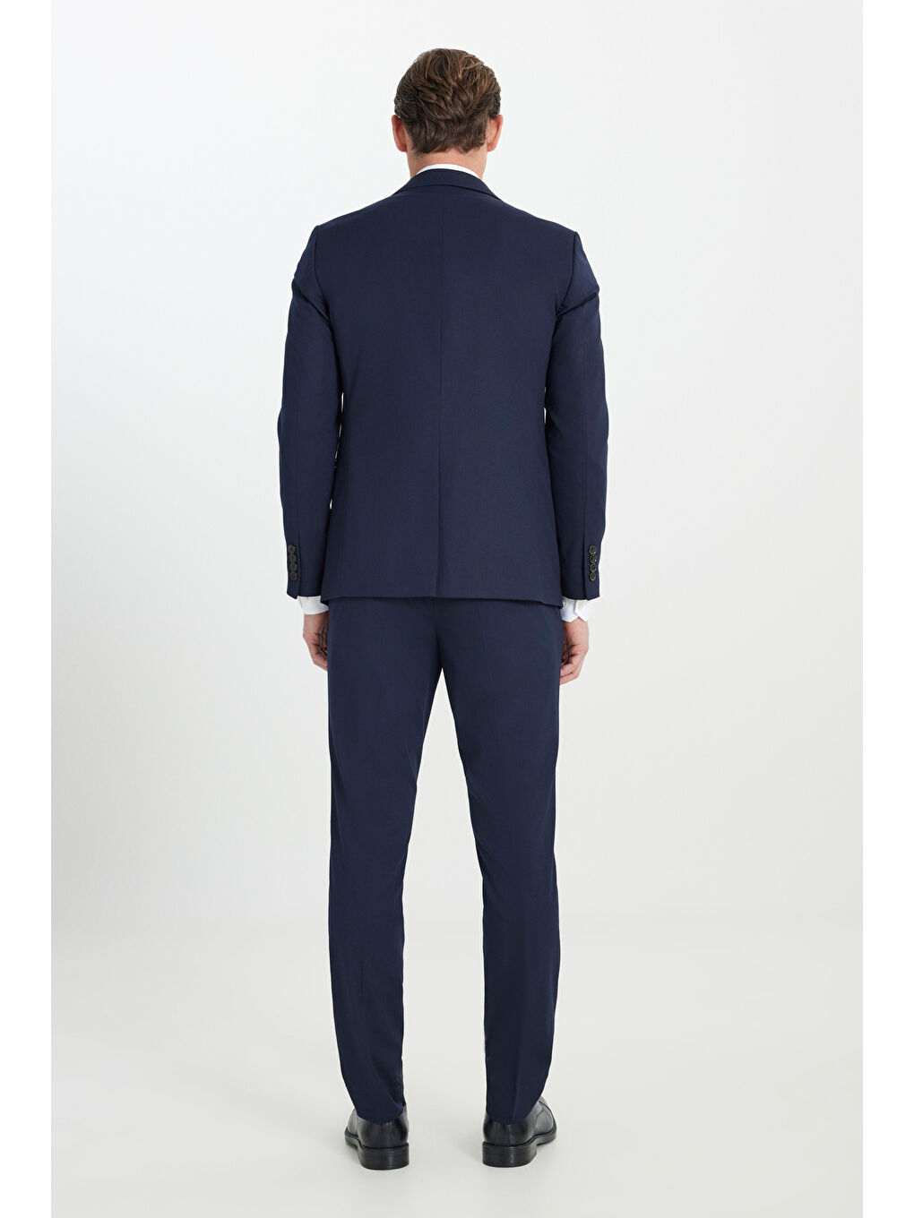 Erkek Lacivert Ekstra Slim Fit Dar Kesim Kırlangıç Yaka Takım Elbise-7