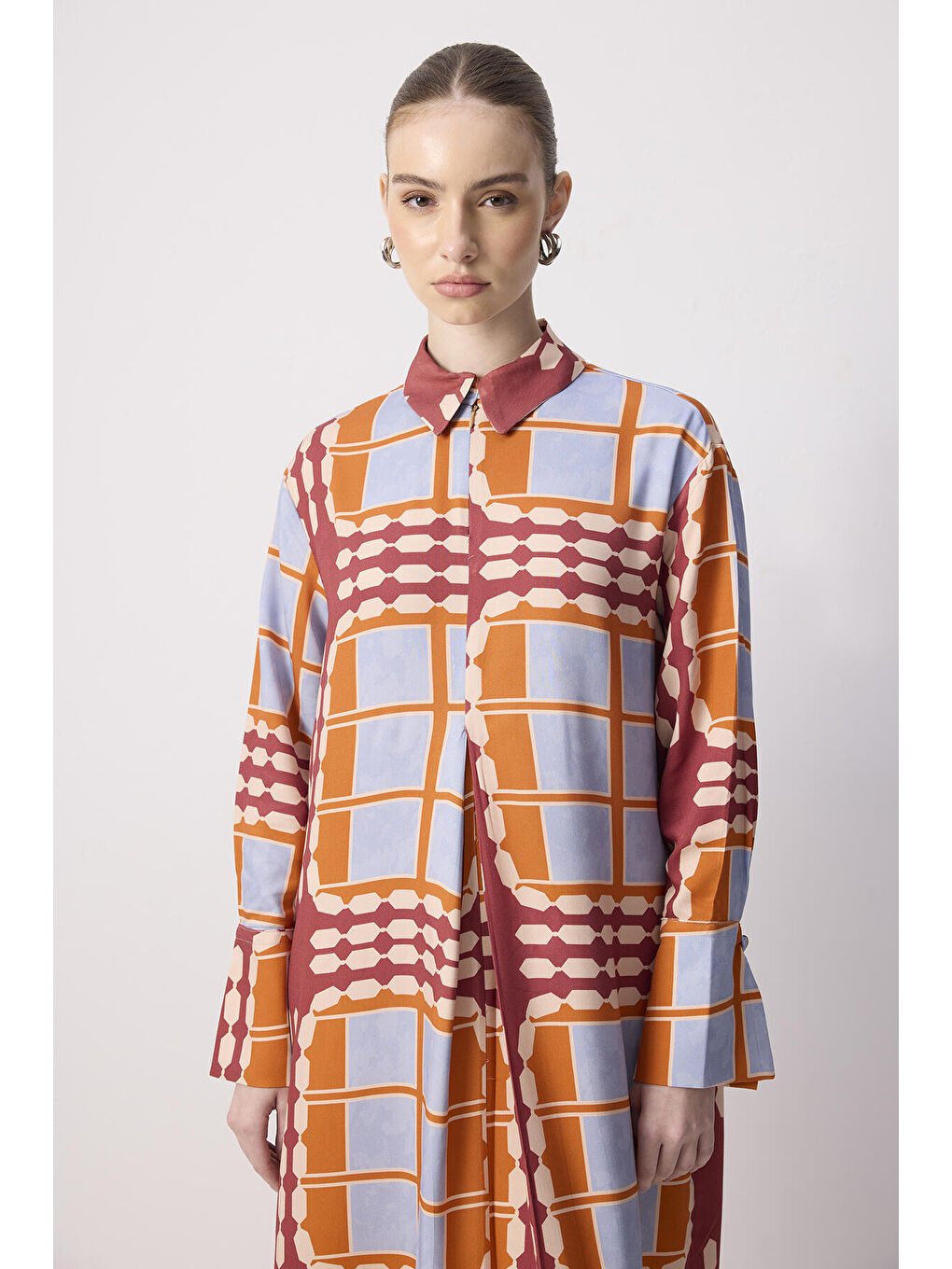 Siyah Desenli Elbise-1