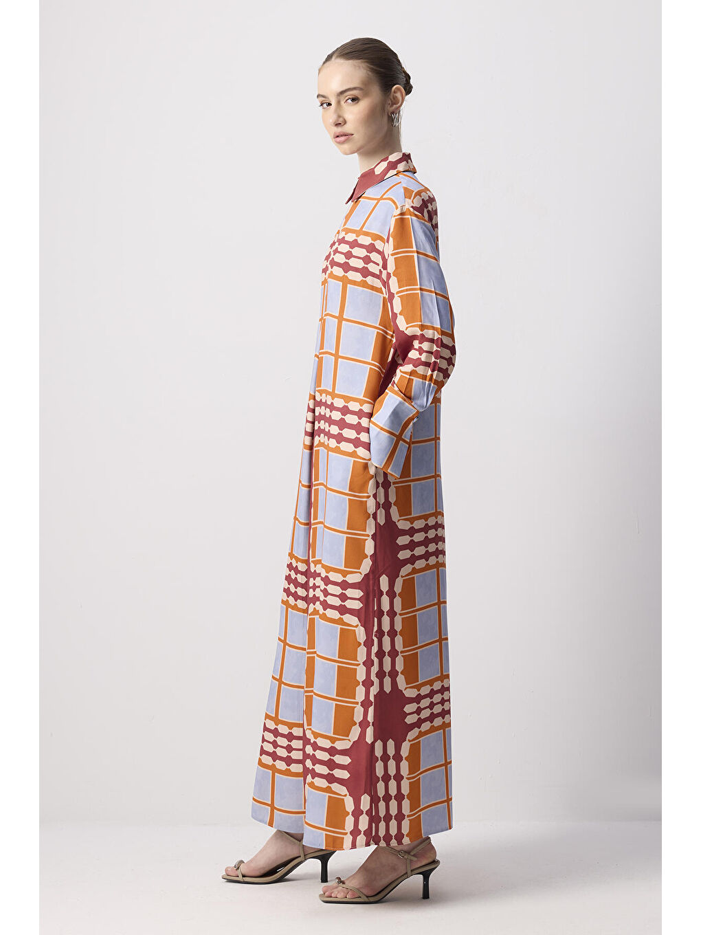 Siyah Desenli Elbise-2