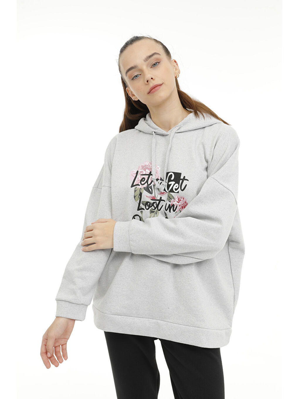 Kinetix Gri WL LAYLA 17GF83 3PR GRI MELANJ Kadın Sweatshirt