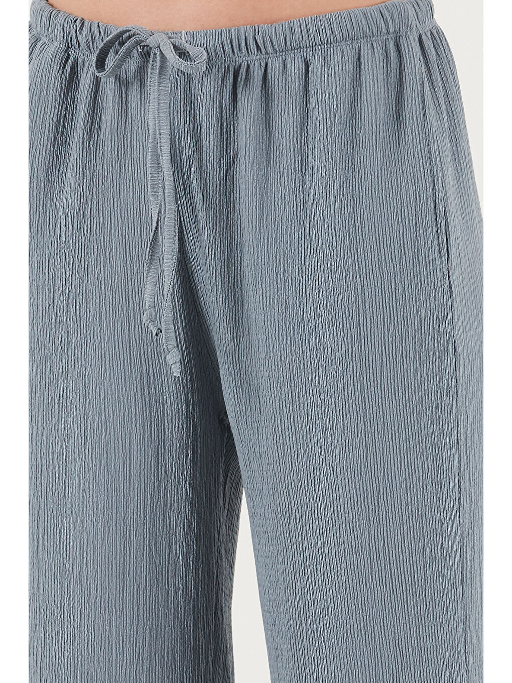 Gri Regular Fit Normal Bel Geniş Paça Pantolon 5866117-4