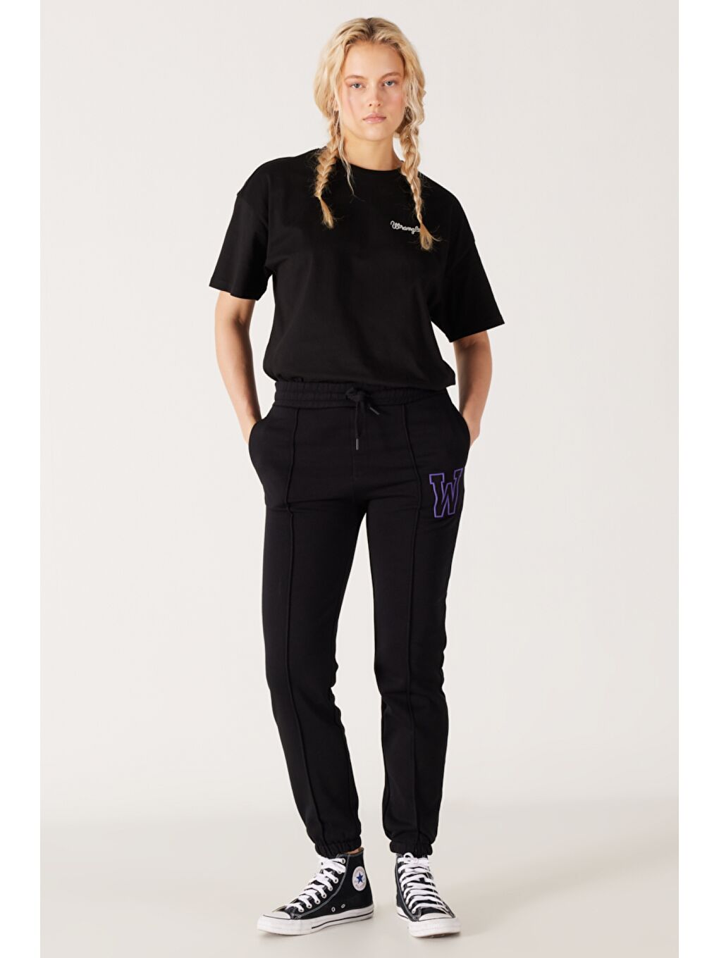 Regular Fit Normal Kesim İçi Polarlı Cepli Siyah Jogger Eşofman Altı-2