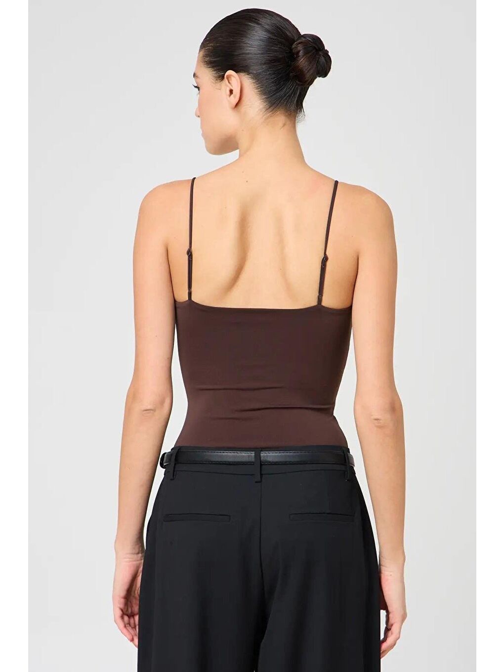 Kahverengi Ayarlanabilir Askılı Kadın Atlet Mg2527-2