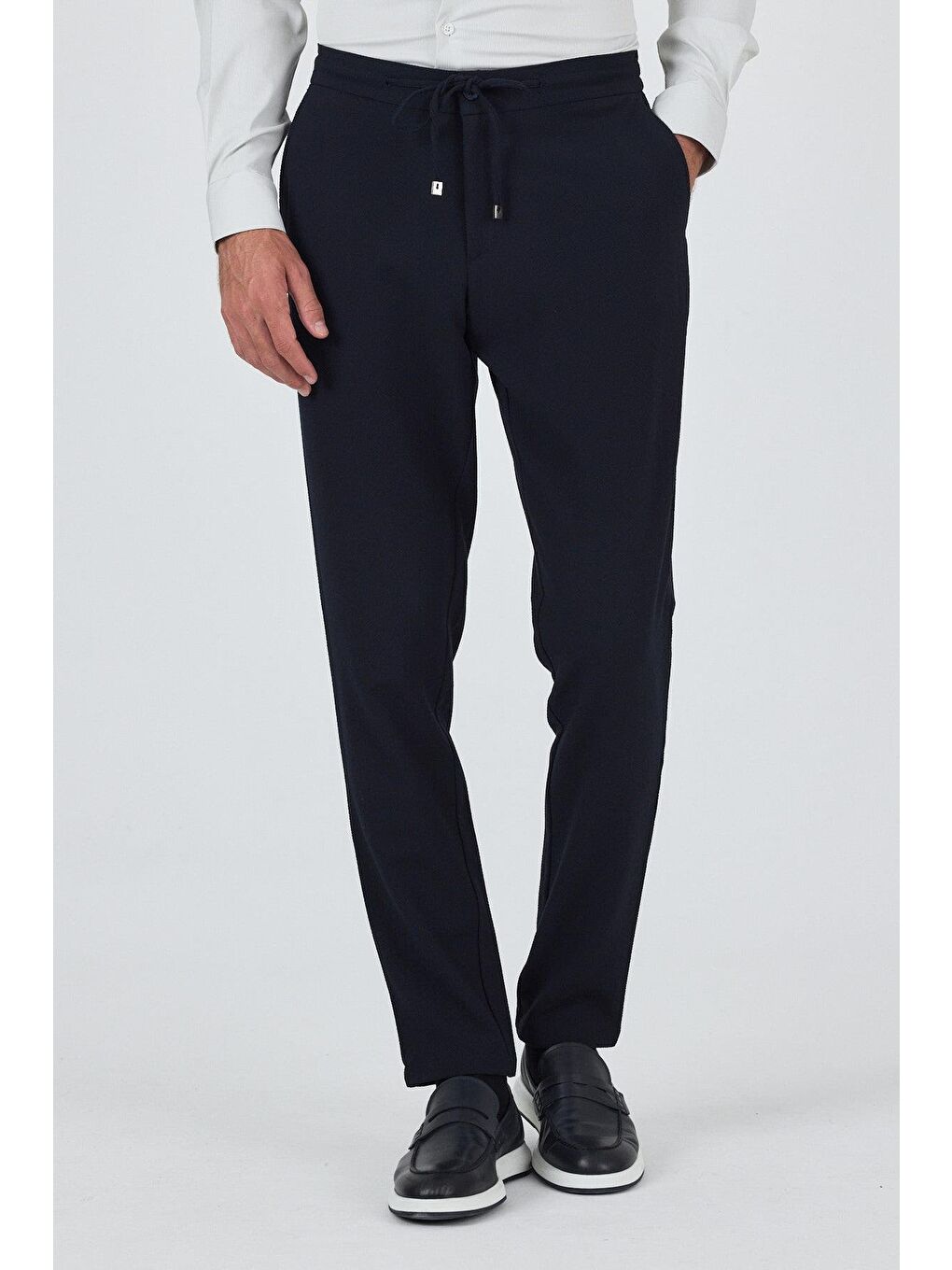 Koyu Lacivert Esnek Lastikli Yandan Cepli Casual Comfort Fit Jogger Pantolon 1003250210