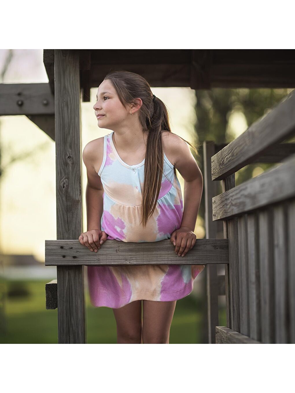 Pembe Renkli Batik Elbise-1