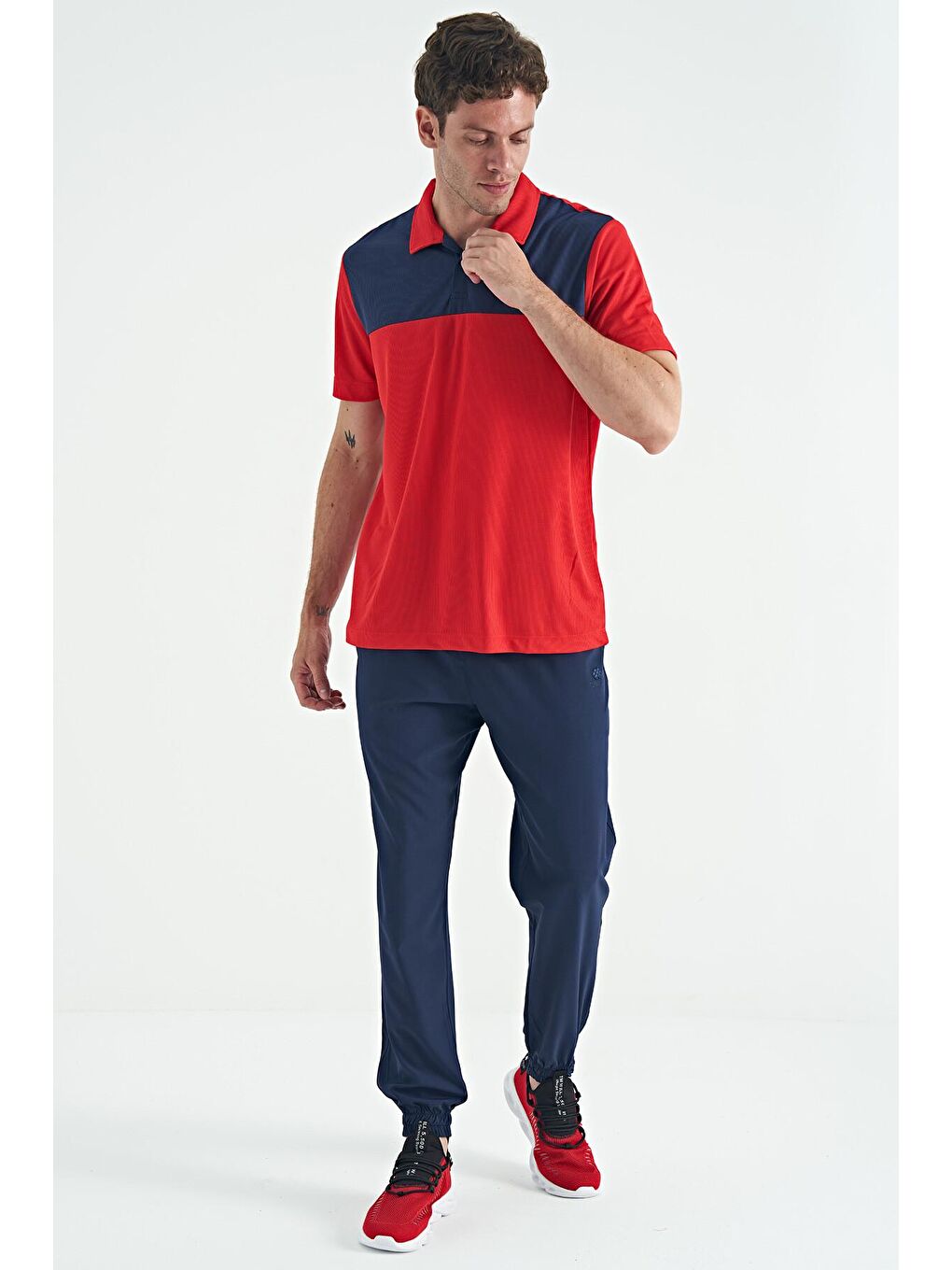 TOMMYLIFE Kırmızı Garni Detaylı Polo Yaka Standart Kalıp Aktif Spor Erkek T-Shirt - 88251 - 2