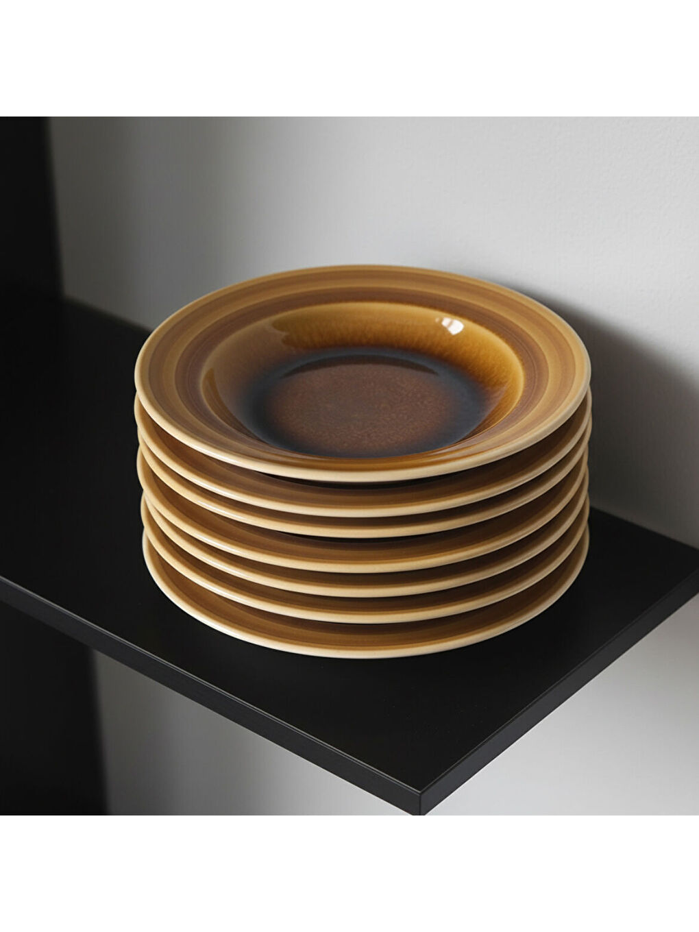 Ekru Valeron 6 Adet 22 Cm Çukur Yemek Tabağı  Reaktif Saura 137-3