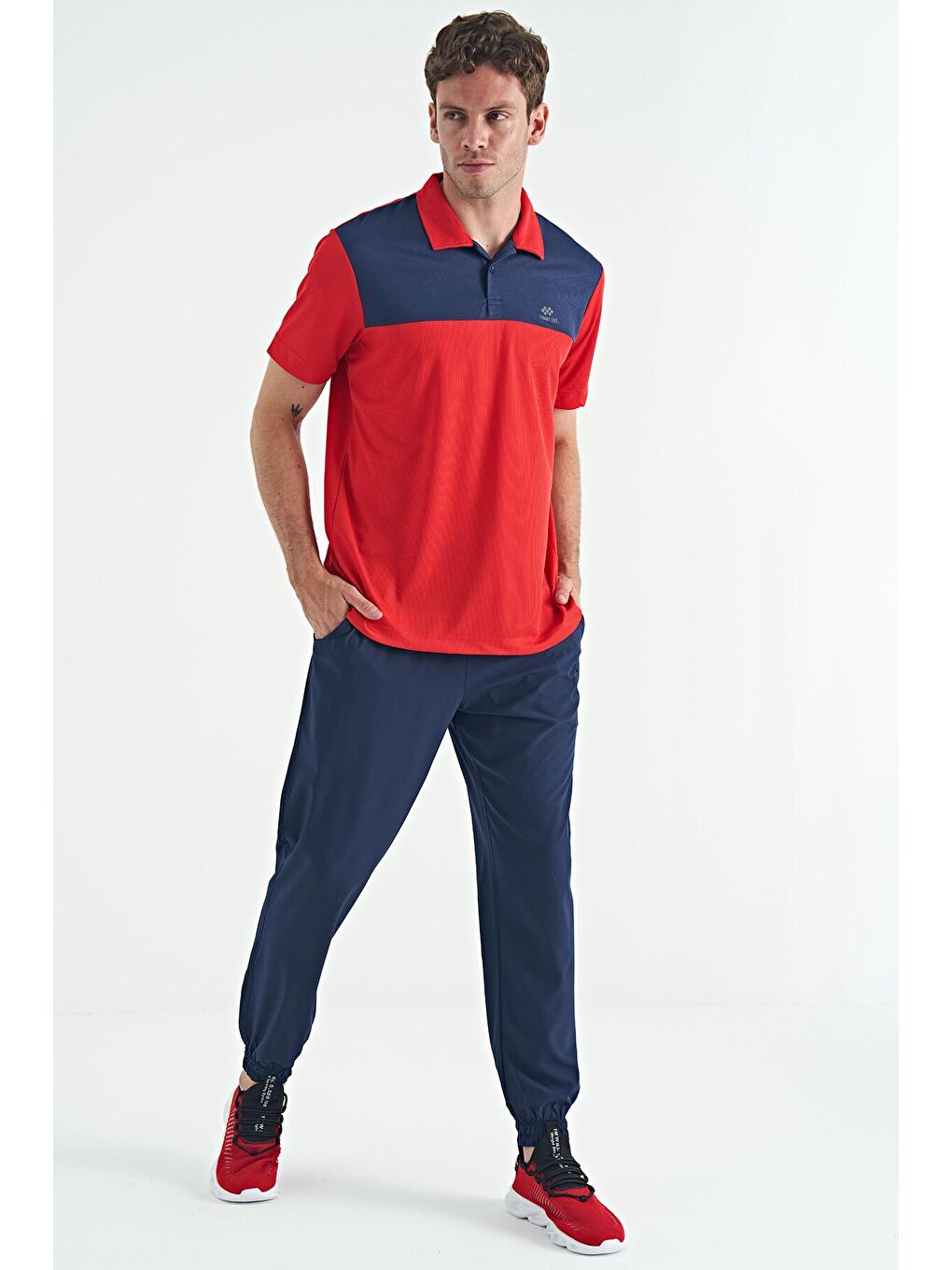 TOMMYLIFE Kırmızı Garni Detaylı Polo Yaka Standart Kalıp Aktif Spor Erkek T-Shirt - 88251 - 4