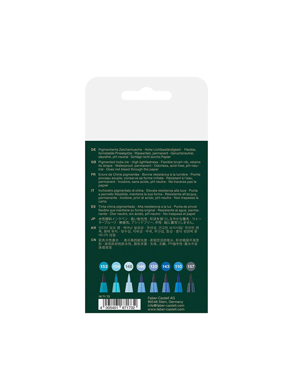 Pitt Artist Pen Fırça Uç 8'li Blue,Solmaya Dayanıklı Mürekkep,Yüksek Pigmentli-1