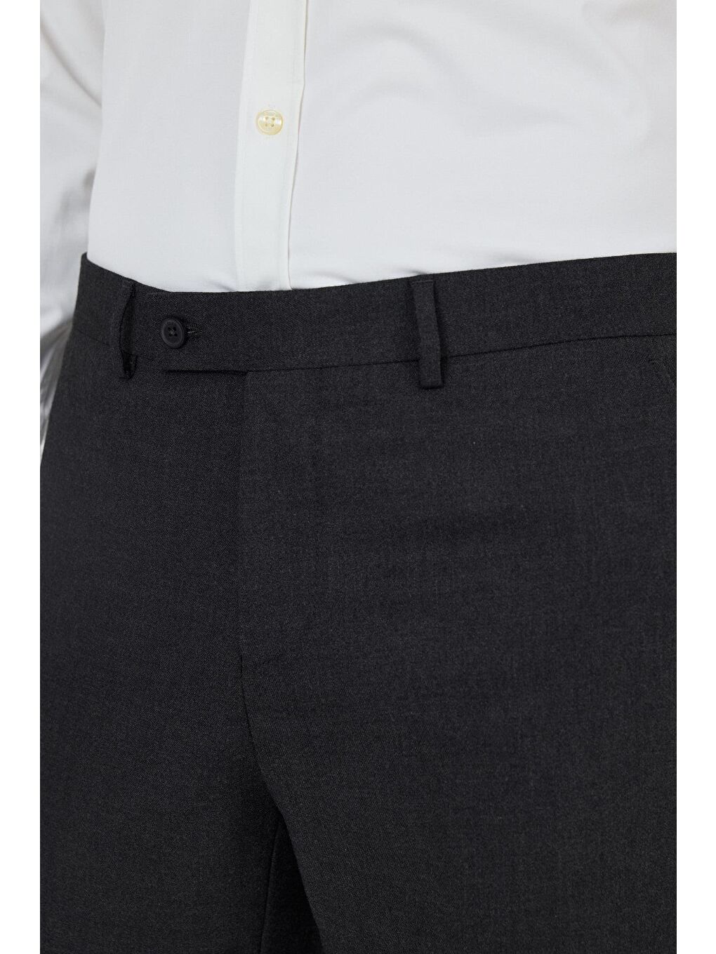 Koyu Antrasit Yan Cep Açık Paça Slim Fit Esnek Classic Pantolon 1003250906-2