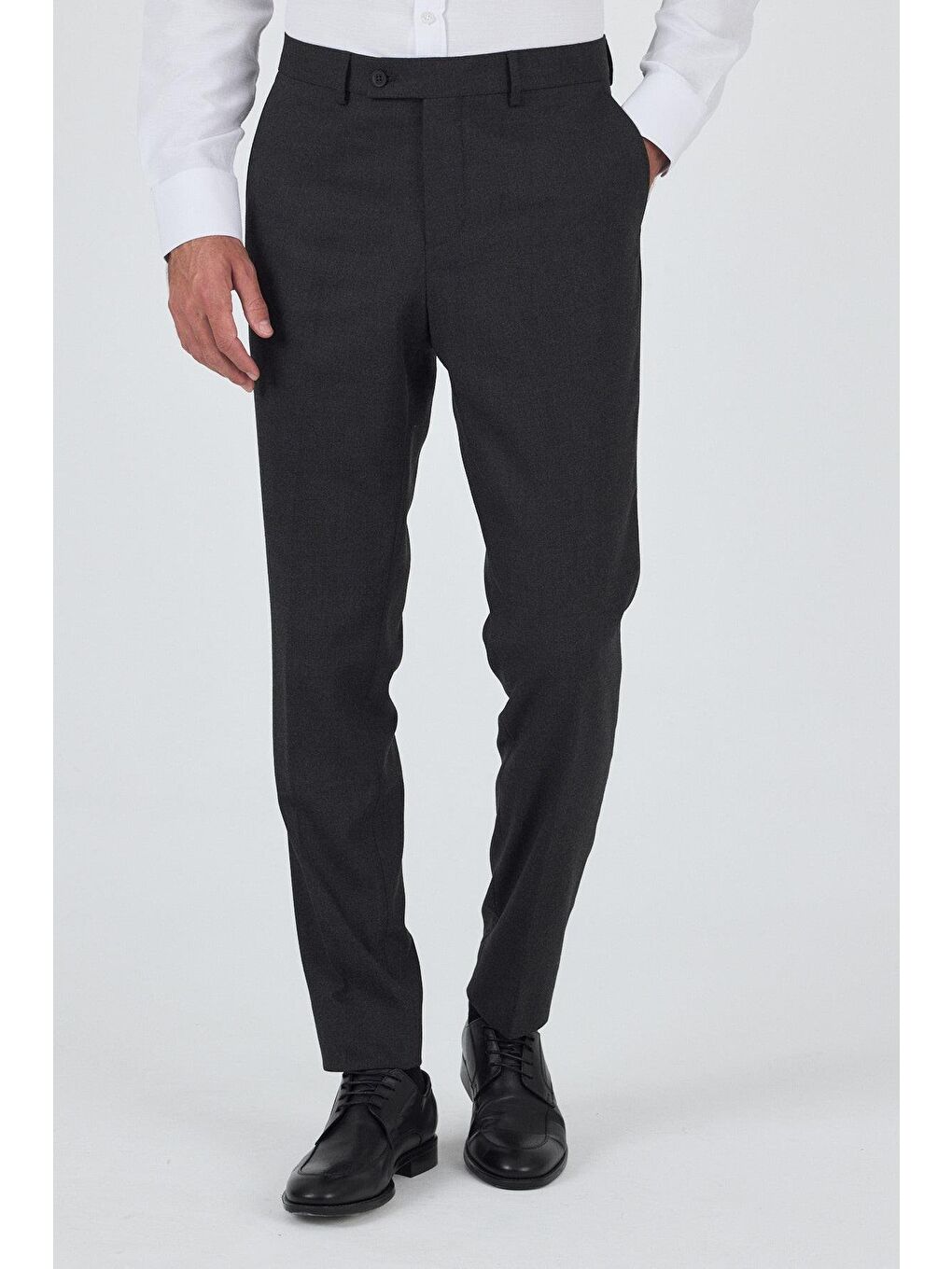 Koyu Antrasit Yan Cep Açık Paça Slim Fit Esnek Classic Pantolon 1003250906-6