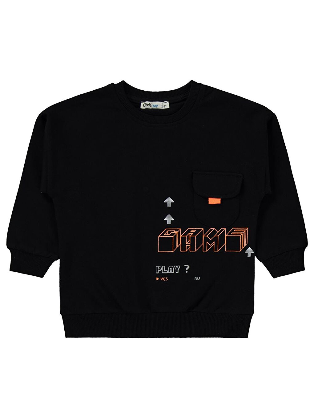 Boys Cepli 2-5 Yaş Eşofman Takımı - Siyah 5-6 Yaş-1