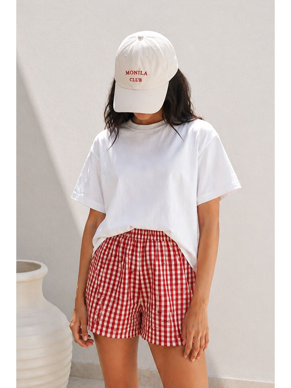 Kadın Premium Kumaş Ekru Oversize T-Shirt