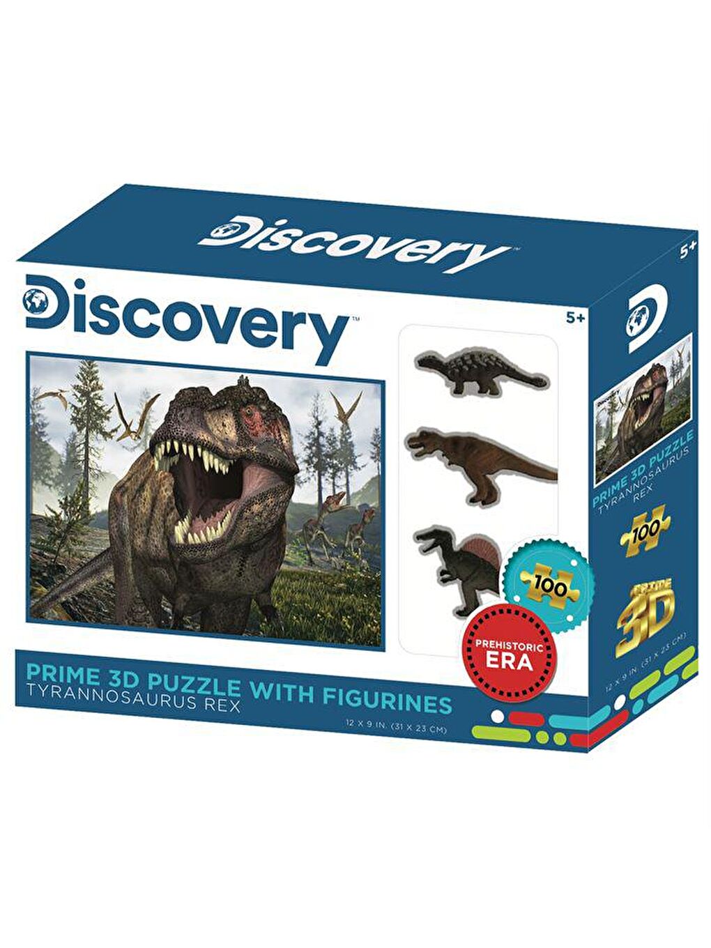 Prime 3D Karışık Tyrannosaurus Rex 100 Parça Puzzle ve Figür Set 15547