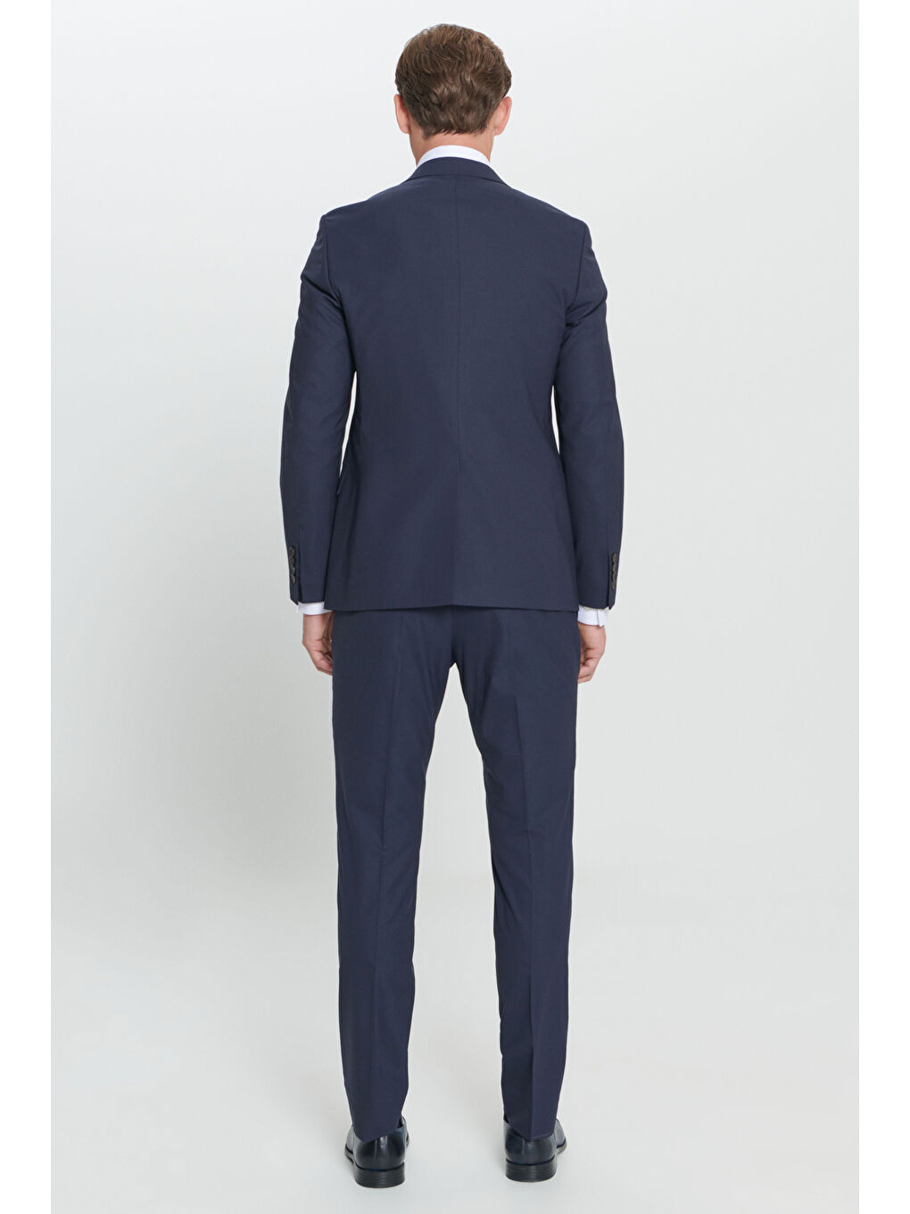 Erkek Lacivert Su Geçirmez Slim Fit Dar Kesim Mono Yaka Nano Takım Elbise-7