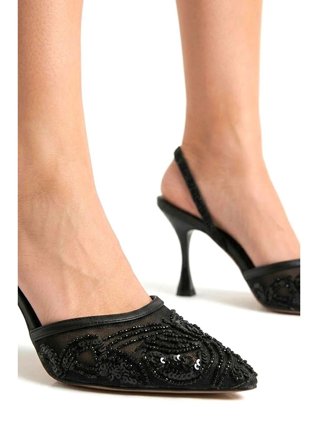 Siyah Kadın Topuklu Ayakkabı Y726493615-2