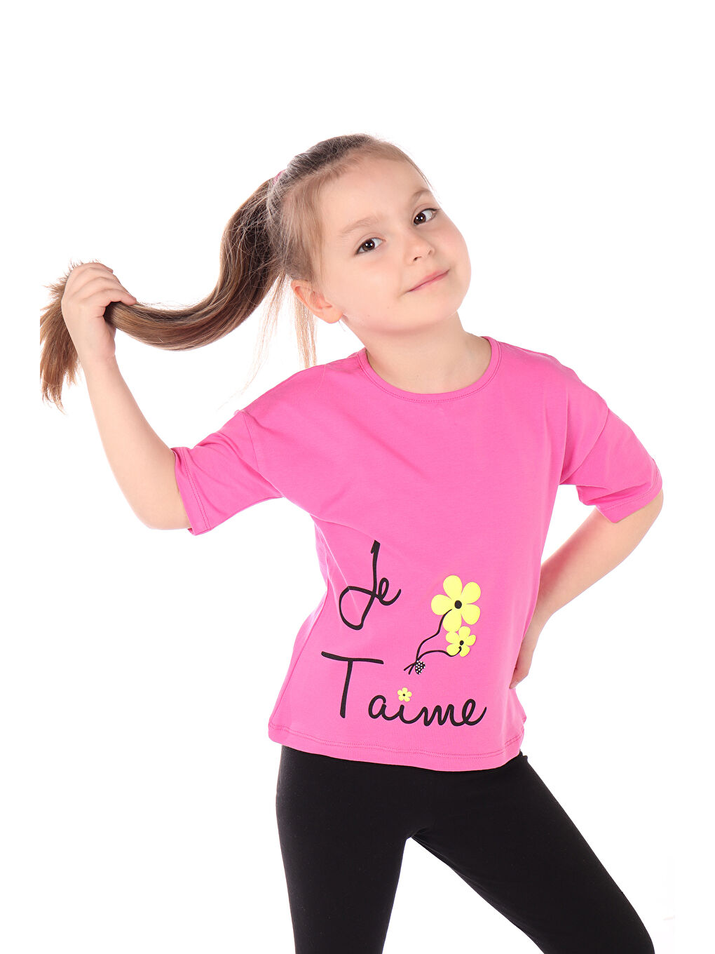 Fuşya Kız Bebek Le Taime Baskılı Tişört