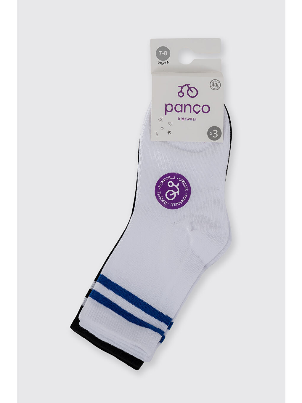 Karışık Erkek Çocuk 3'lü Soket Çorap-1