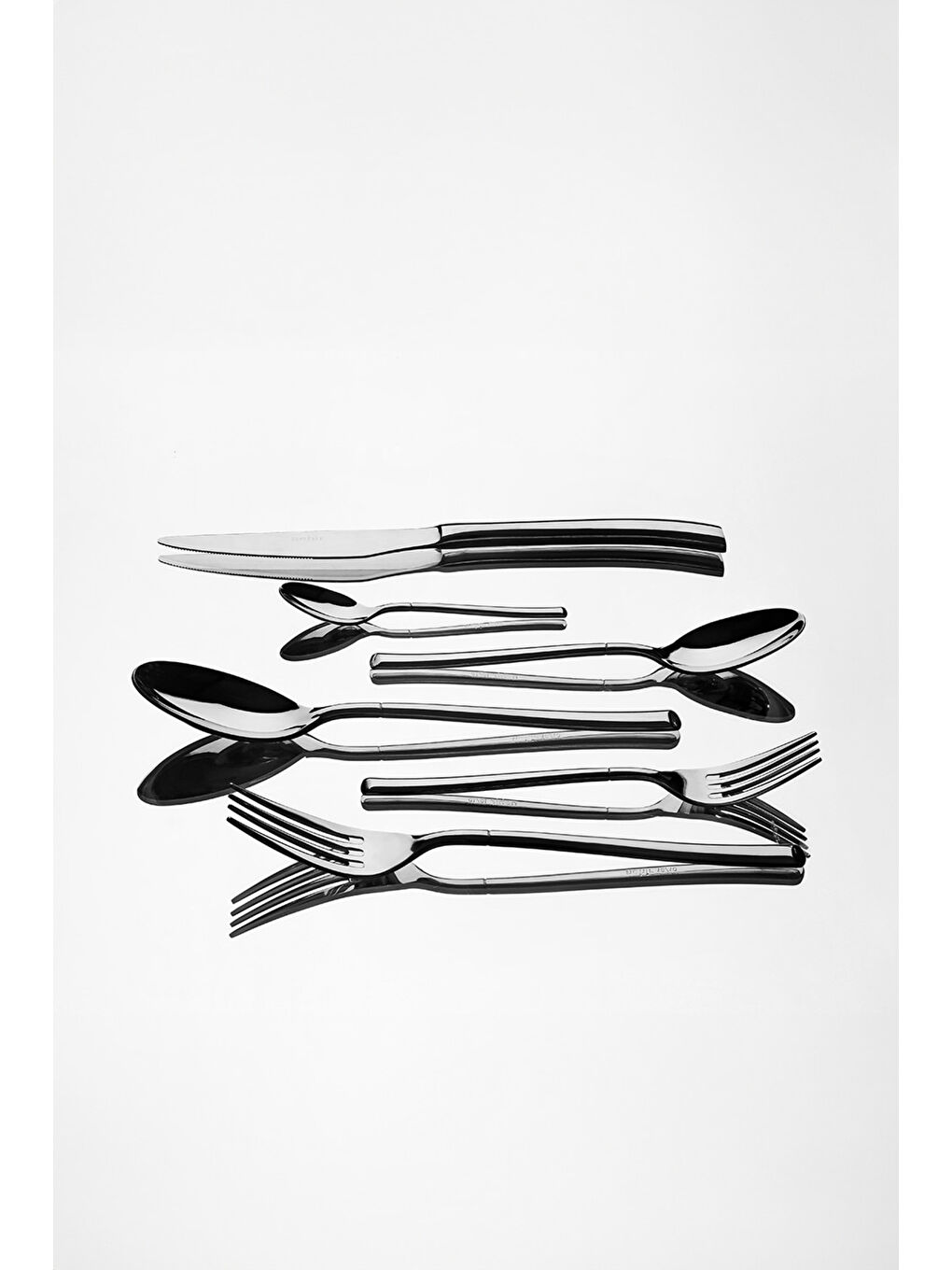 Gri Elegance Sade 12 Kişilik 72 Parça Kutulu Çatal Kaşık Bıçak Takımı-3