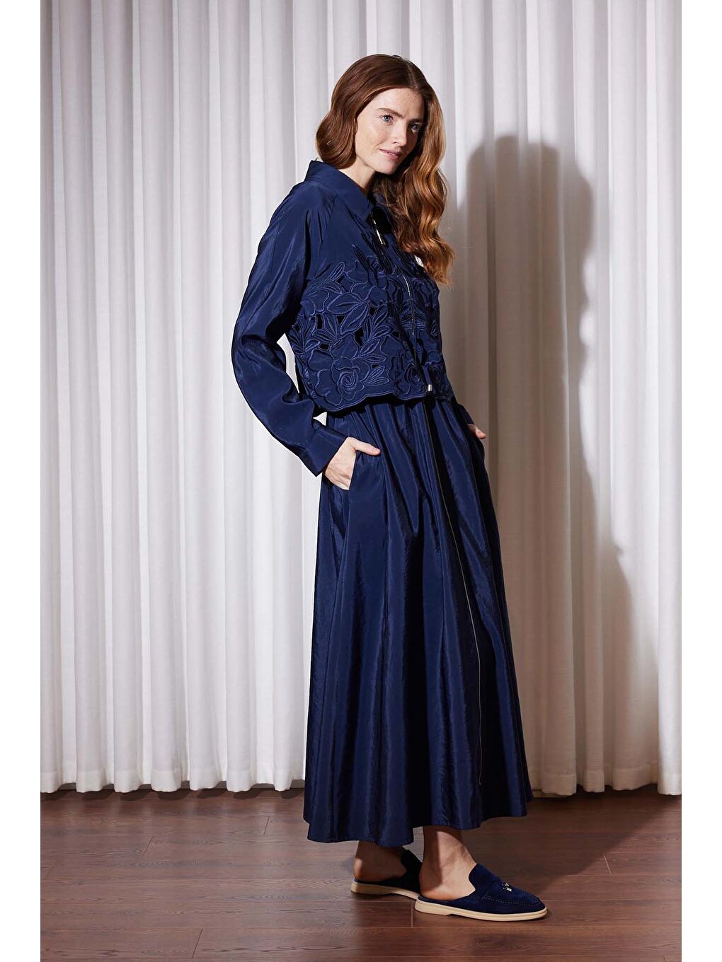 Missemramiss Grace Cut Elbise 5195 Lacivert-1