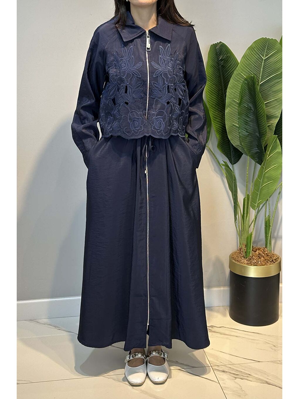Missemramiss Grace Cut Elbise 5195 Lacivert-2