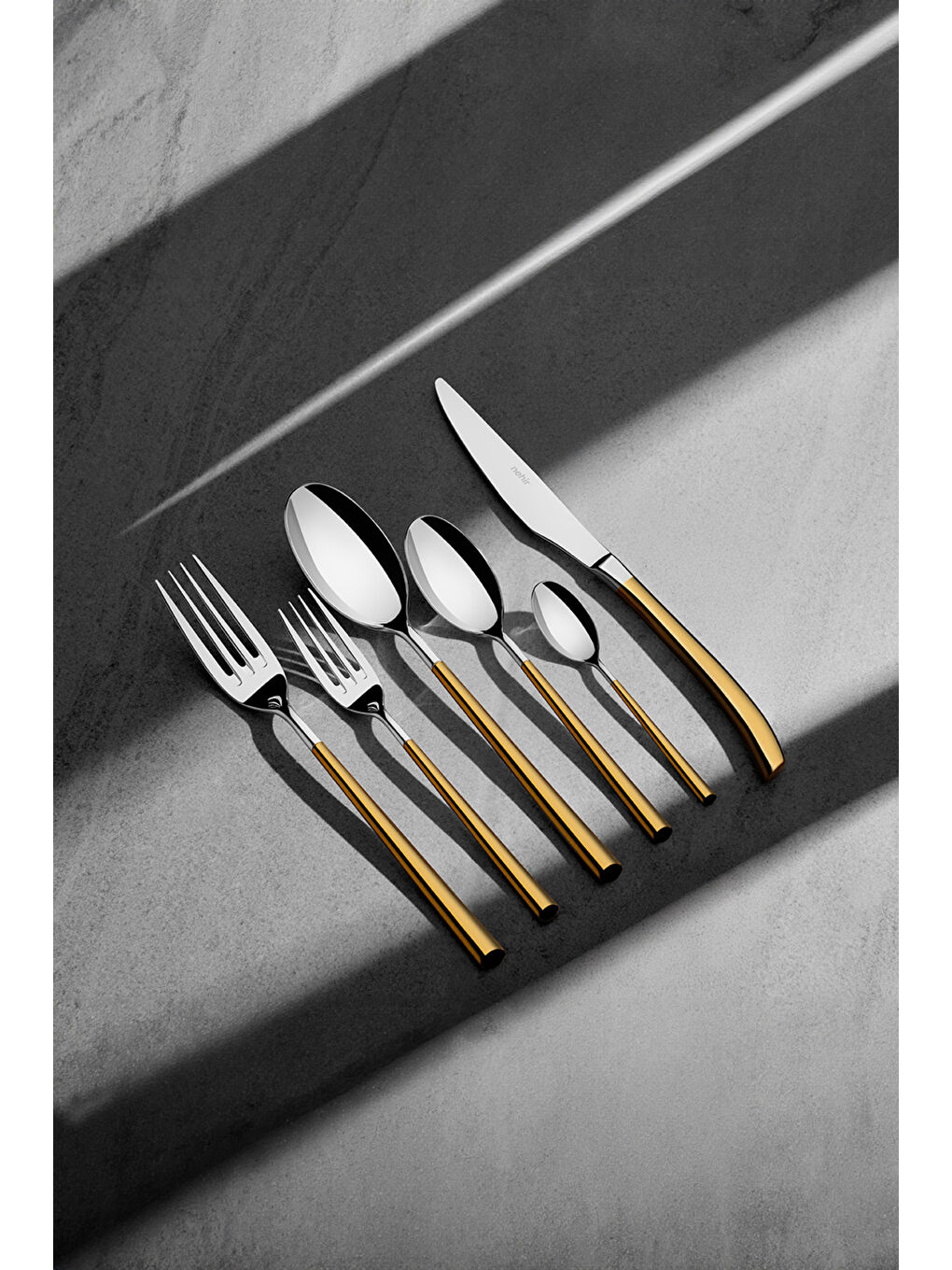 Sarı Elegance Altın Saten 12 Kişilik 72 Parça Kutulu Çatal Kaşık Bıçak Takımı-1