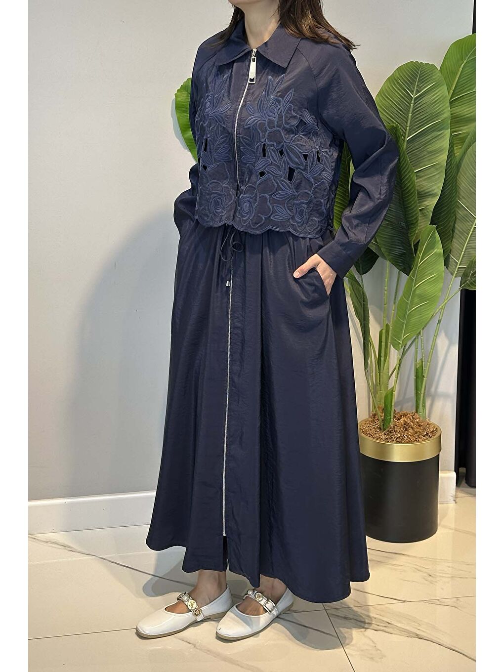 Missemramiss Grace Cut Elbise 5195 Lacivert-3