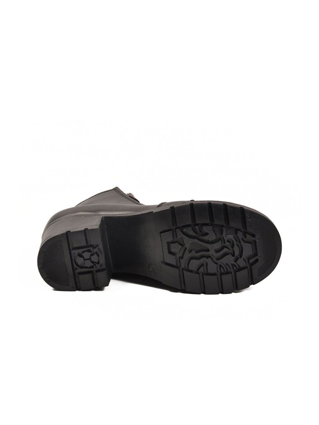 Siyah Bağcıklı Fermuarlı Topuklu Kadın Bot 196 Z-4