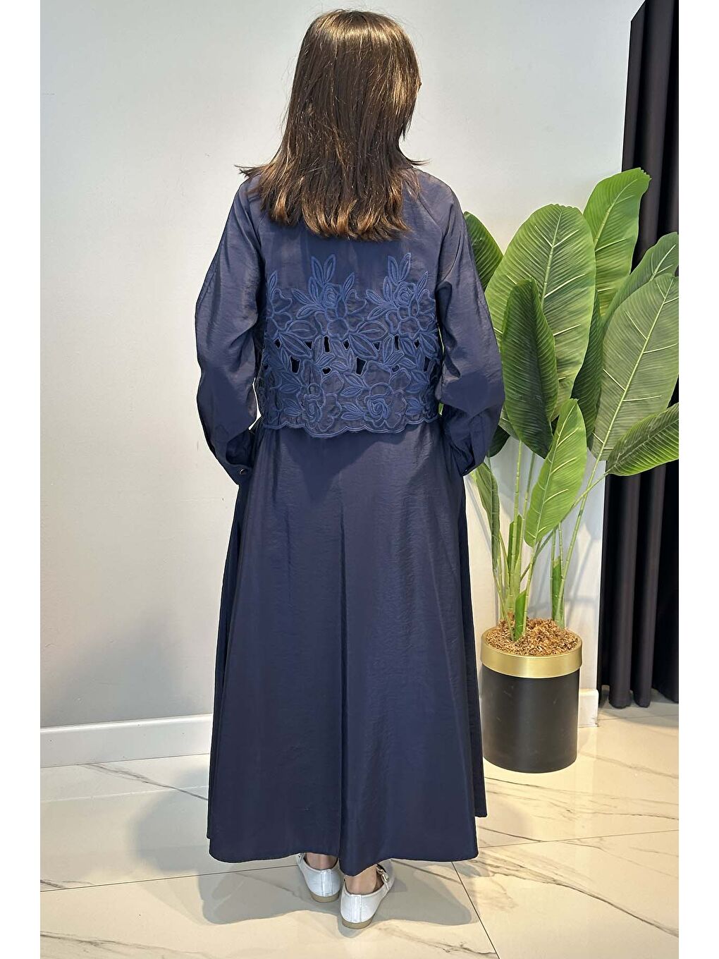 Missemramiss Grace Cut Elbise 5195 Lacivert-4
