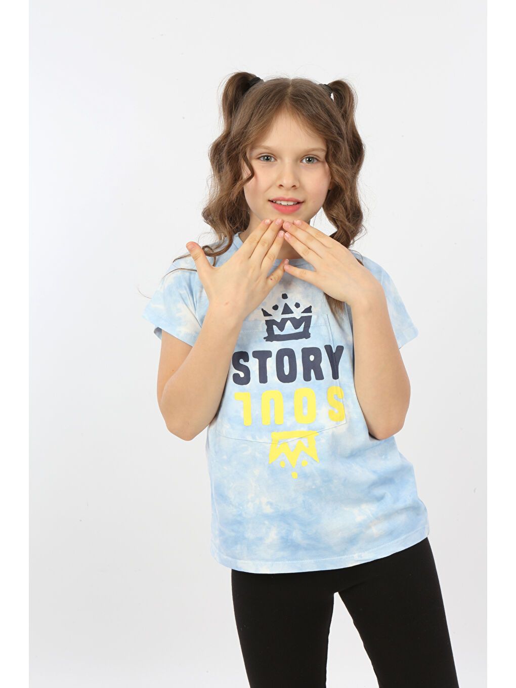 Lila Kız Çocuk Story Soul Baskılı Tişört-2