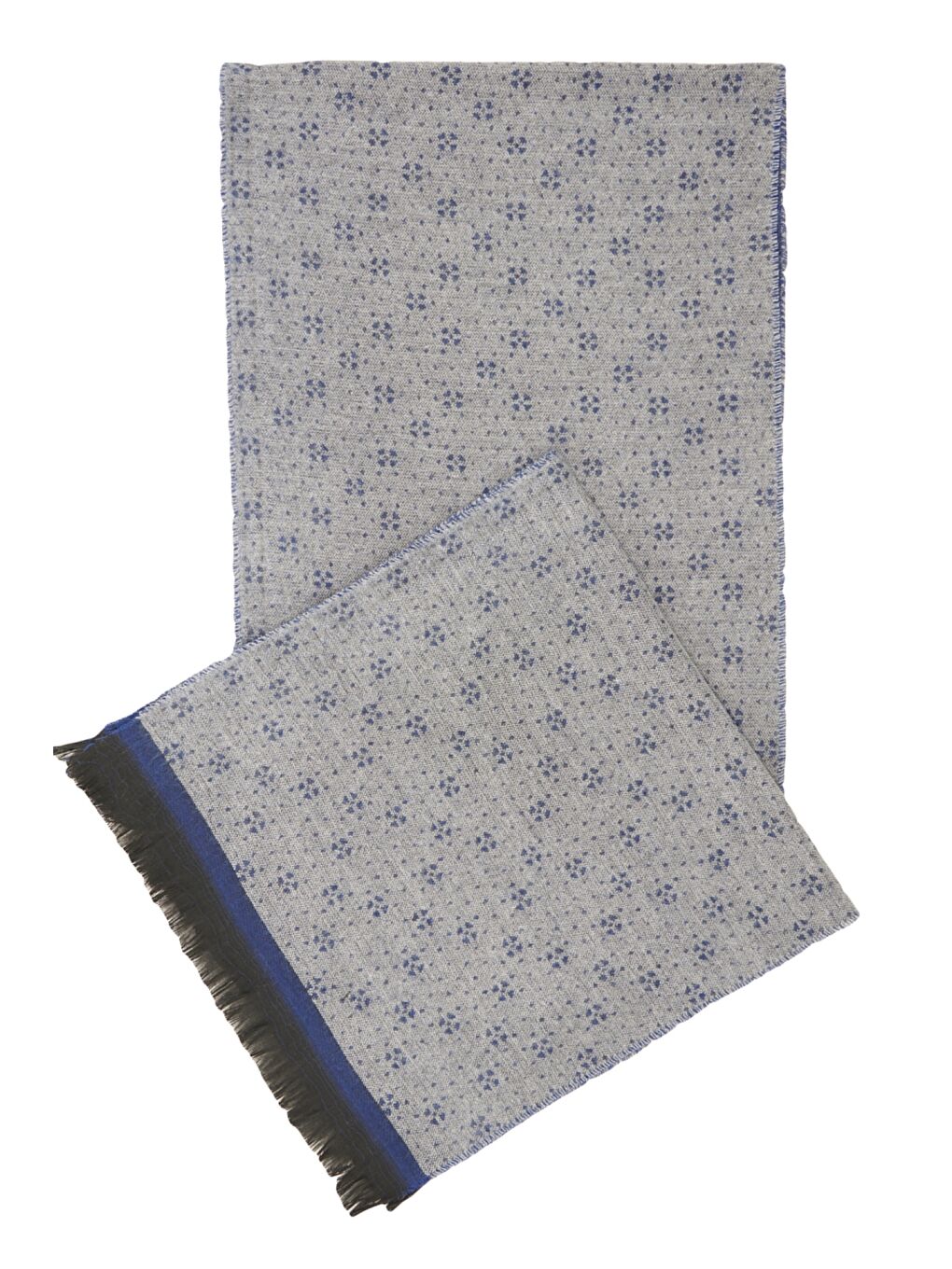 Erkek Lacivert-Gri Desenli Örme Atkı