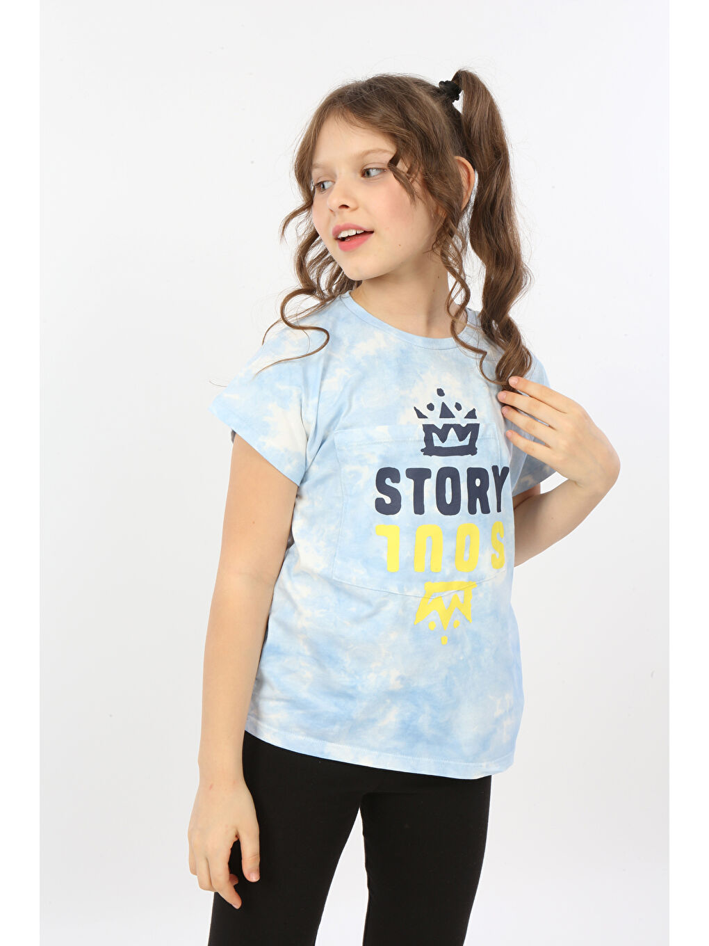 Lila Kız Çocuk Story Soul Baskılı Tişört-3