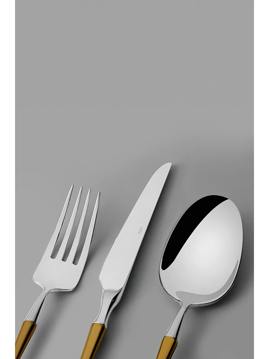 Sarı Marbella Altın Saten 6 Kişilik 36 Parça Kutulu Çatal Kaşık Bıçak Takımı-5